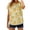 Yellow, variant on Women's Tops Floral Printed Crewneck Short Sleeve Shirts Summer Dressy Casual Beach Vacation Clothes