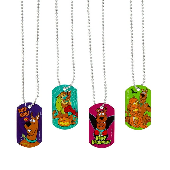 Scooby-Doo! Halloween Dog Tag Necklaces - 12 pieces