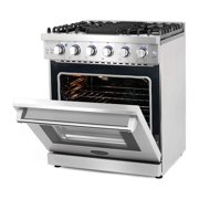 Cosmo 30 Inch 4.5 Cubic Foot Gas Range Convection Oven with 5 Italian Burners