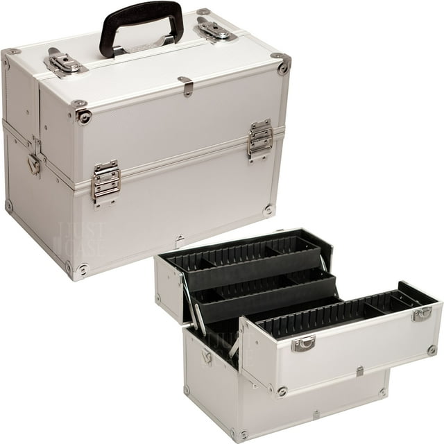 Hiker Silver Dot 4Tiers Extendable Trays Professional Cosmetic Makeup