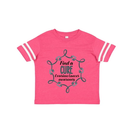 

Inktastic Ovarian Cancer Awareness Find a Cure Heart Ribbon Gift Toddler Boy or Toddler Girl T-Shirt