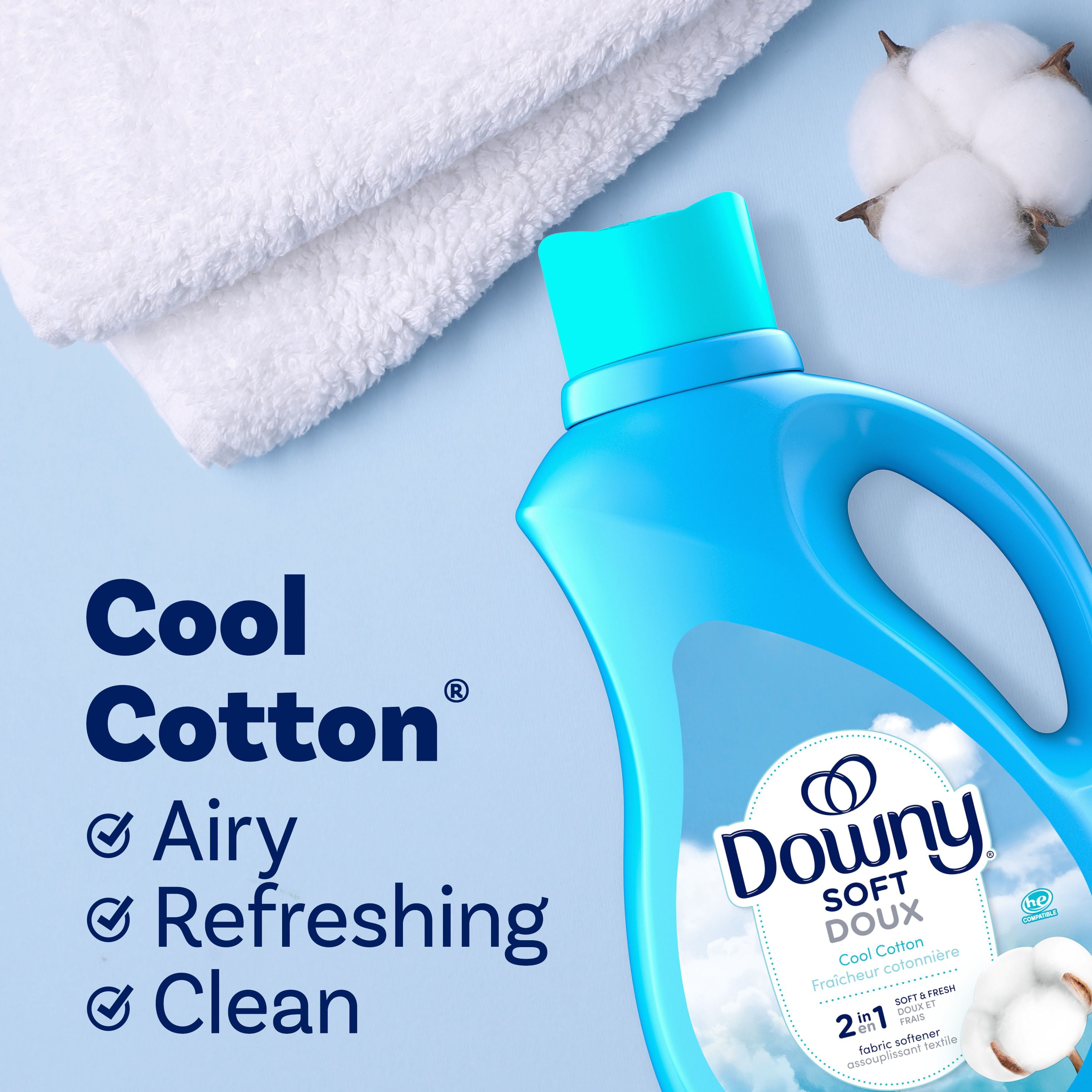 Downy Ultra Laundry Liquid Fabric Softener (Fabric Conditioner), Cool Cotton, 3.29L