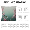 thumbnail image 6 of QZHH  Cherry Blossoms Throw Pillow Covers Bird Spring Blooming Flowers Sakura Green Background Square Pillowcases for Home Decor Sofa Car Bedroom Pillow case  2pc, 6 of 6