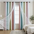 thumbnail image 6 of Topukaiba Blackout Curtains with Sheer Overlay Mix and Match Double Layer Thermal Insulated Window Panels 52 inch for Living Room Bedroom Drapes with Grommet Top,52"x40",Multicolor-A, 6 of 6