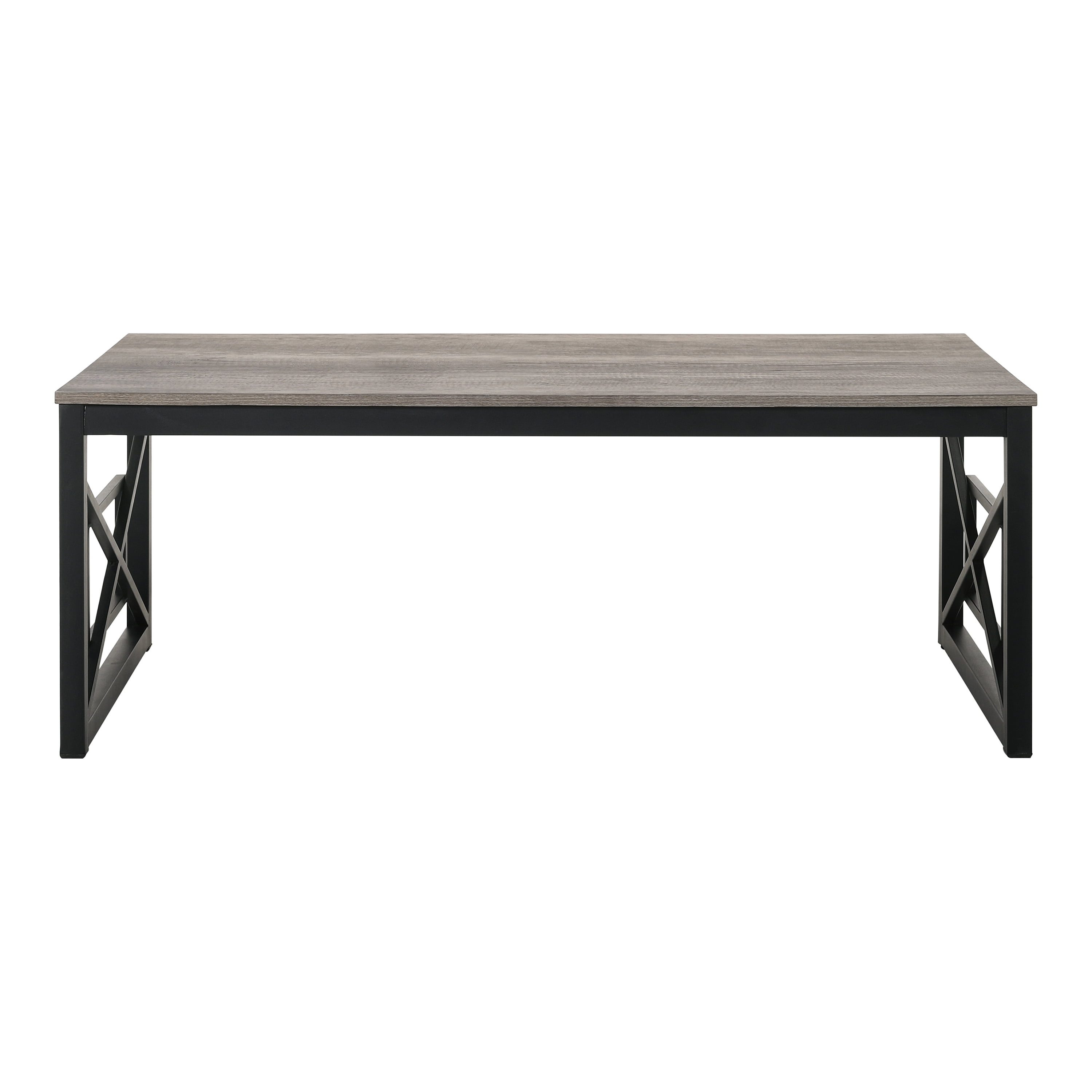 Furniture of America Dexter Wood Top and Metal Gray 2-Piece Coffee Table Set