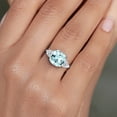 thumbnail image 4 of Gem Stone King 10K White Gold Sky Blue Simulated Aquamarine and Lab Grown Diamond Engagement Ring for Women | 4.54 Cttw | Cushion 10MM | Gemstone March Birthstone | Size 6, 4 of 6