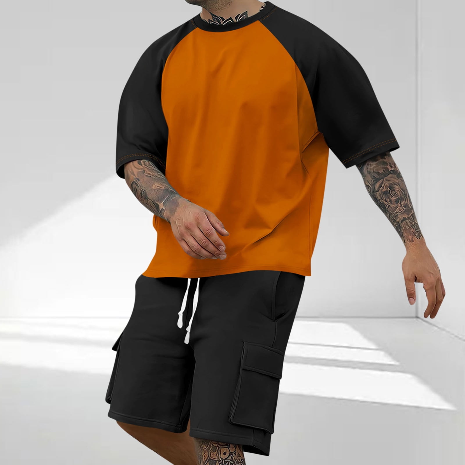 Akiihool Two Piece Short Set for Men Mens Short Sets 2 Piece