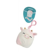 Squishmallows 3.5 Inch Caedyn the Pink Cow Clip-On Plush Stuffed Toy