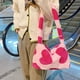 thumbnail image 3 of Qarigey Exquisito bolso con estampado de flores y corazones, bolsos casuales de felpa de primera calidad para mujer, bolsos de hombro Bolsas de mensajero y de hombro Beige, 3 of 6