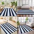 thumbnail image 4 of Large Area Rugs 8'x10', Blue Navy Striped Carpet Runner Indoor Outdoor Rugs Home Decor Aesthetic, Modern Ombre Abstract Lines Pattern Non Slip Mats Washable Accent Rug for Living Room Bedroom, 4 of 8