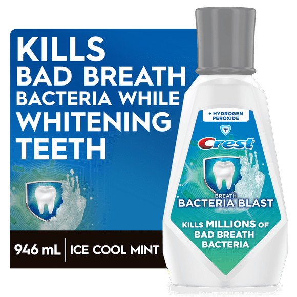 Crest Breath Bacteria Blast Mouthwash, Mint, 33.8 fl oz