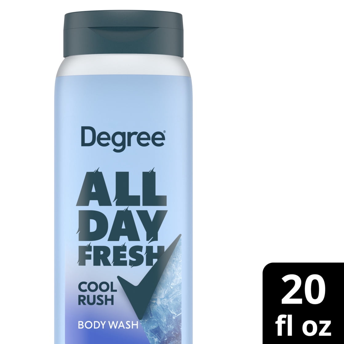Degree All Day Body Wash Cool Rush Deep Cleansing Plant-Based Cleansers, 20 oz
