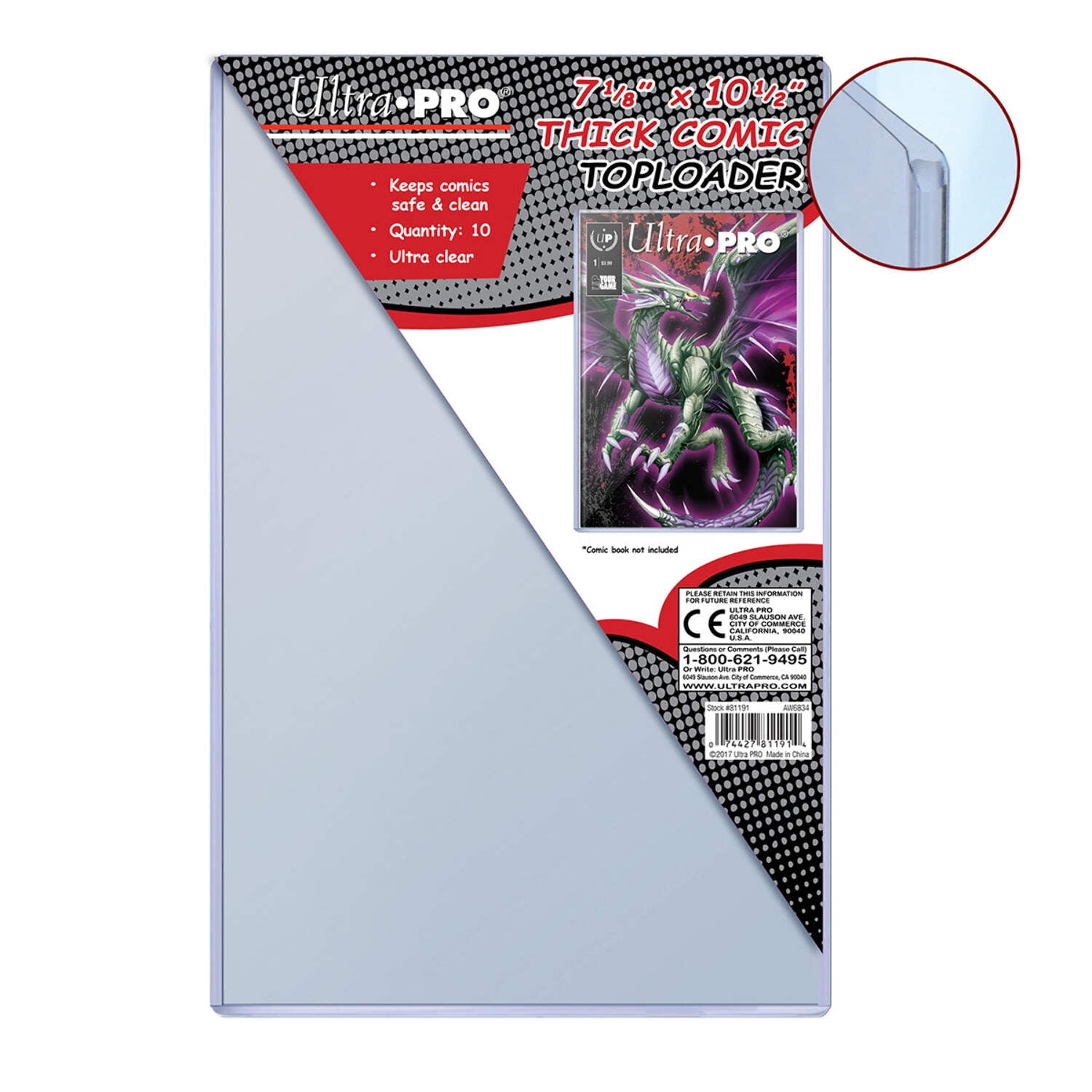 7 1/8" X 10 1/2" Toploader Comic Holders 10 Count Toploader Series