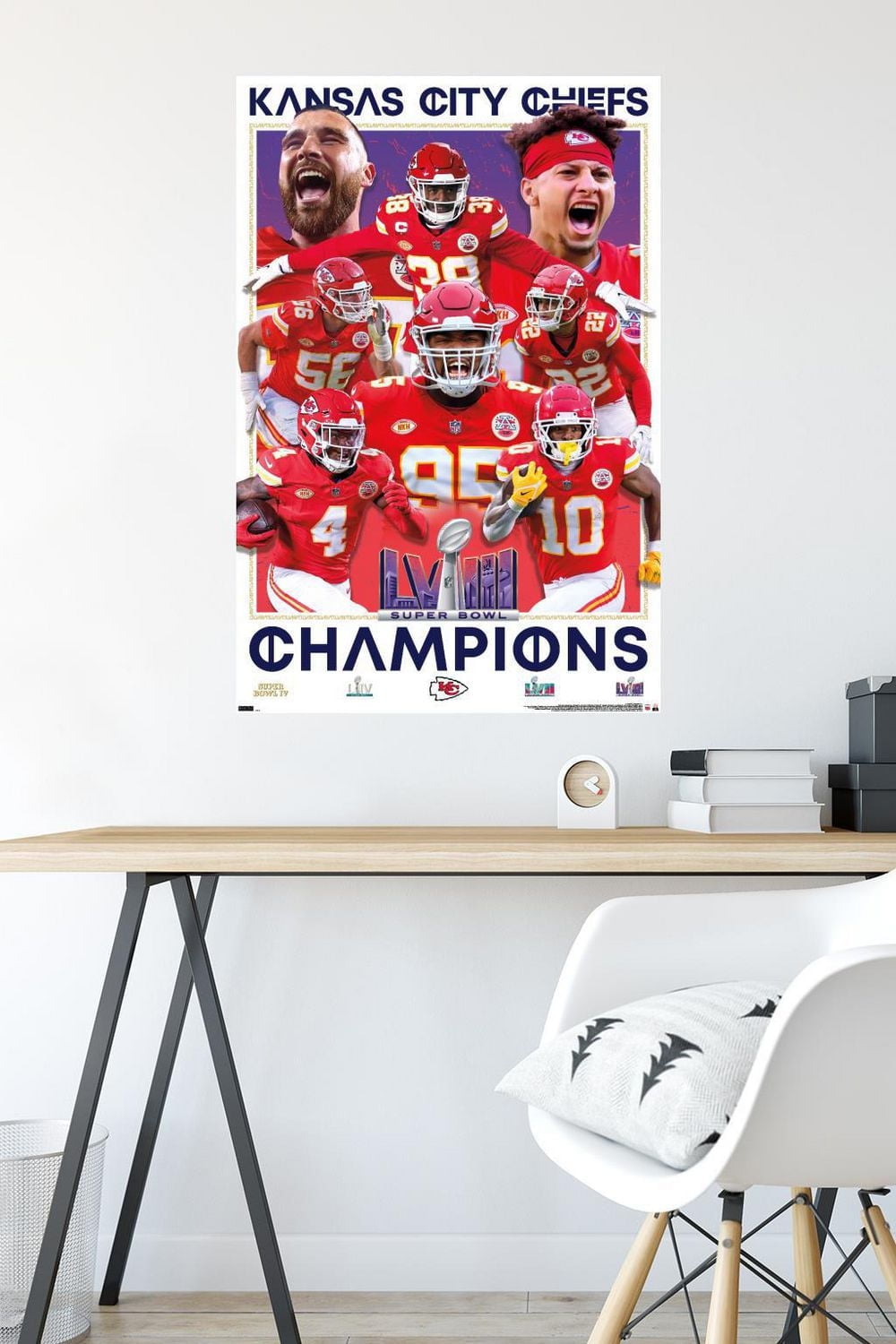 NFL Kansas City Chiefs - Super Bowl LVIII Champions Wall Poster, 14.725" x 22.375" Framed