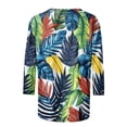 thumbnail image 4 of HAPIMO Women' Plus Size Summer Tops for Women Crew Neck Tees Elegant Blouses Flower Print Tops Flowy Fashion Clothes Casual Loose Dressy Tunic Multicolor XL, 4 of 5