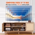 thumbnail image 4 of KFFKFF Wicker Television Stand, Contemporary Design Stand for 75 inch Television, Bohemian Wicker Television Cabinet with Integrated Socket and USB Ports, Modifiable Shelves, Oak, 4 of 9