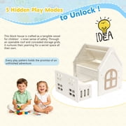 Funjoypals 9 in 1 Multifunctional Kids Activity Table Building Block Drawing Table for Children Kids Age 3-8 Indoor Playroom Bedroom