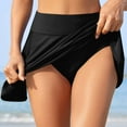 thumbnail image 3 of Zhden Swim Skirts for Women Tummy Control Swimsuit Skirt High Waisted Swim Skirt Built-in Brief（Black,XL）, 3 of 5