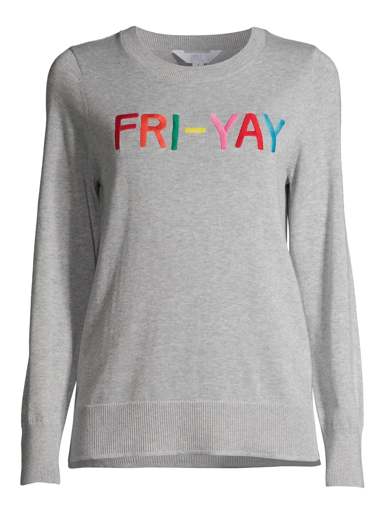 Time and Tru women's Relaxed Fit Sweater Cozy Yay Pullover