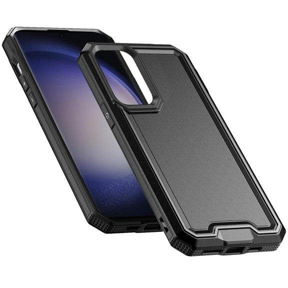 For Samsung Galaxy S24 Ultra Tough Modern Fused Hybrid Armor Hard PC TPU Rubber Shockproof Drop Protection Impact Cover ,Xpm Phone Case [ Black ]