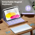 thumbnail image 2 of MoKo Touch Keyboard Case for iPad (A16) 11th Generation 11 inch 2025, iPad 10th Generation 10.9 inch Case with Pencil Holder, 7 Colors Backlit Detachable Bluetooth Keyboard,Lilac, 2 of 8