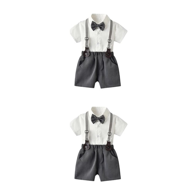 Qarigey Camisa con botones para niños, conjunto de pantalones, conjunto de fiesta, banquete, boda, pajarita para niños, ropa, pantalones Type9 NO9