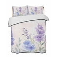 thumbnail image 2 of Quilts Twin Size, Lavender Spring Soft Comforter Bedding Set for Bed, Farmhouse Pastoral Pastel Flowers Lightweight Quilted Bedspread with Pillow Cover(2 Pieces) for All Season, 68x86 Inch, 2 of 6