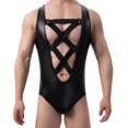 thumbnail image 2 of GDREDA sous-Vêtements Homme Mode Décontractée Col en Cuir Rétractable Combinaison Noire,G, 2 of 9