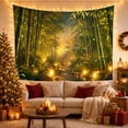 thumbnail image 3 of Bamboo Forest With Stone Pathway and Glowing Lanterns, Serene Fantasy for Nature Lovers, Mystical Forest Art, Housewarming Gift, Tapestry Wall Hanging for Living Room and Bedroom, 3 of 7
