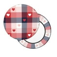 thumbnail image 7 of Uemuo Heart Plaid Pattern Round Bar Stool Seat Covers Washable Stool Cushion Slipcover Elastic Bar Chair Covers-, 7 of 7