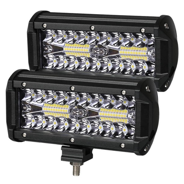 2 tiras de LED Tiras de LED de 7" 3 filas de luces de trabajo Haz combinado A