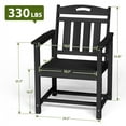 thumbnail image 7 of Ciokea 7-Piece Outdoor Dining Set with Table and 6 Chairs HDPE Patio Set Umbrella Hole Garden Backyard Poolside Black, 7 of 7