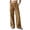 Coffee, variant on Women's Cotton Linen Wide Leg Pants Dressy Casual Flowy Palazzo Pants Button Down Elastic Waisted Pants with Pockets, Grey#2, Size XL