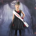 thumbnail image 6 of Ghost Bride Costume Dress with Trailing Mesh Tulle Overlay and Puffy Skirt Silhouette for Halloween Party Role Play Performance Black, 6 of 6