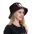 thumbnail image 5 of Kll Spider On The Web Bucket Hat for Women Men Packable Travel Beach Sun Hat Outdoor Rave Accessories Reflective Fisherman Cap, 5 of 6