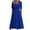 Blue, variant on Jamsmile Womens Dress Summer Casual Short Sleeve V Neck Pleated Solid Color Loose Vintage Dresses Beach Long Vacation Sundress