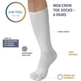 thumbnail image 3 of FUN TOES Men's Crew Toe Socks - Athletic Running, Breathable Mesh, Proper Toe Alignment, 6-Pack, Size 6-12, 3 of 4
