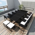 thumbnail image 1 of vidaXL 13 Piece Outdoor Dining Set with Cushions Poly Rattan Black, 1 of 4