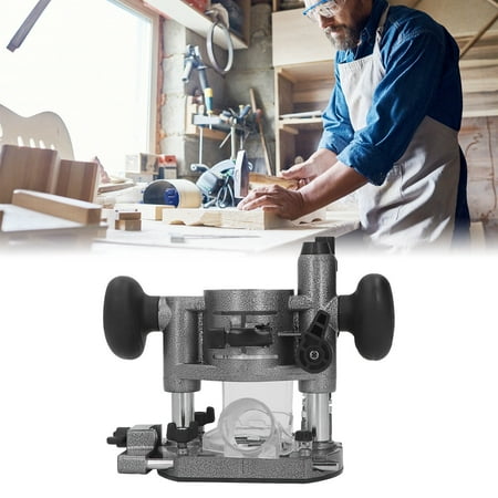 

Fyydes Compact Router Plunge Base Kit Double Handle Trimming Machine Cover Transparent Protective Cover for Woodworking Compact Router Base Kit Wood Router Tool