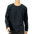 thumbnail image 5 of Tawop Shirts for Men Crew Neck Long Sleeve Workout Casual Dark Blue L, 5 of 9