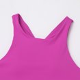 thumbnail image 4 of IBTOM CASTLE Girls 2 Piece Tennis Outfit Tank Top Shorts Set Backless Crop Tank Top Crossover Tummy Control Shorts Yoga Workout Activewear with Side Pockets 玫粉色, 4 of 7