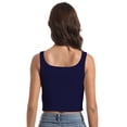 thumbnail image 5 of Women's Sleeveless Strappy Tank Square Neck Double Layer Workout Fitness Casual Basic Crop Tops, 5 of 6