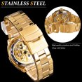 thumbnail image 4 of FORSINING Montres Mécaniques pour Hommes Squelette à Remontage Automatique Or Acier Inoxydable Étanche Montre-Bracelet pour Homme, 4 of 9