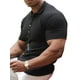 thumbnail image 2 of Camiseta de manga corta Sunloudy para hombre, estilo informal de verano y otoño, Color sólido, rayas verticales, botón frontal, solapa elástica, Tops, ropa de calle Sunloudy moda, 2 of 10