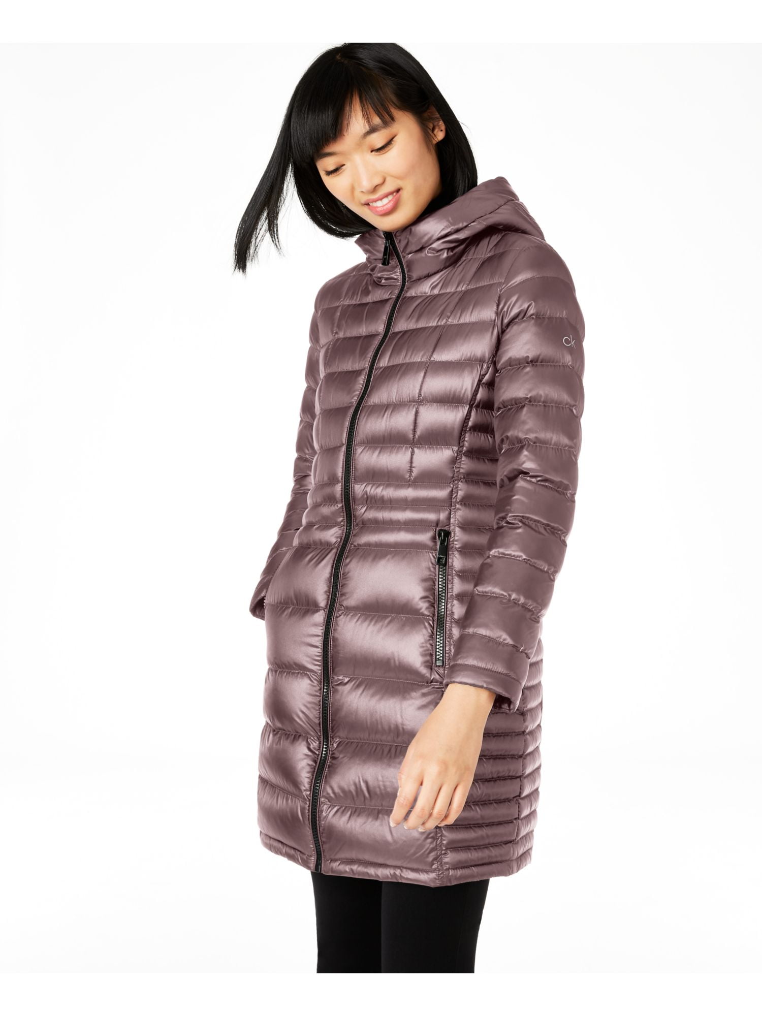 Zus jazz nieuwigheid CALVIN KLEIN Womens Purple Hooded Packable Shine Puffer Winter Jacket Coat  XL - Walmart.com