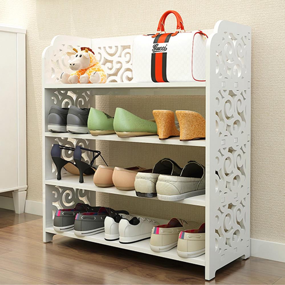 Ktaxon 4 Tier 12 Pairs Storage Organizer Standing Shoe Shelf Cabinet Space Saving -