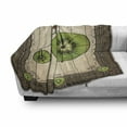 thumbnail image 3 of Kiwi Soft Flannel Fleece Throw Blanket, Abstract Retro Bike with Fruit Wheels in Antique Frame Illustration, Cozy Plush for Indoor and Outdoor Use, 60" x 80", Lime Green Beige, by Ambesonne, 3 of 6