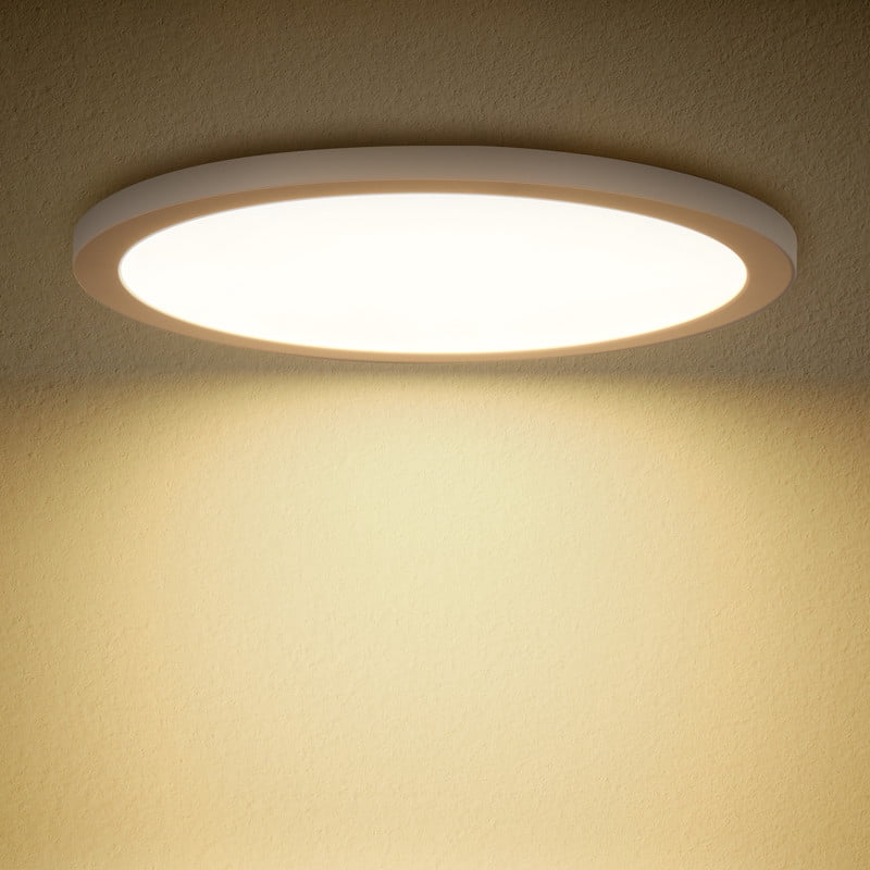 LNC 12" LED Flush Mount Ceiling Light,5CCT Adjustable,Ultra Thin,Damp Rated