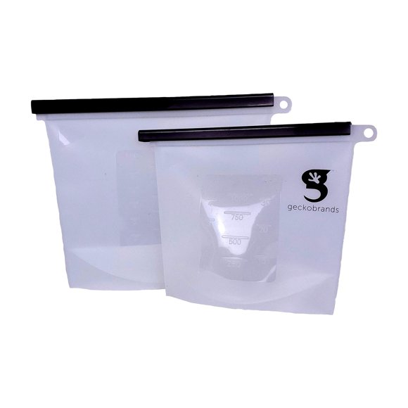 geckobrands Waterproof Silicone Pouch (Set of 2) - Reusable Storage Pouch for Travel & Adventures