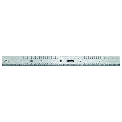 Industrial Steel Rules, 6 In X 15/32 In, Polished Stainless Steel, Flexible | Bundle of 5 Each